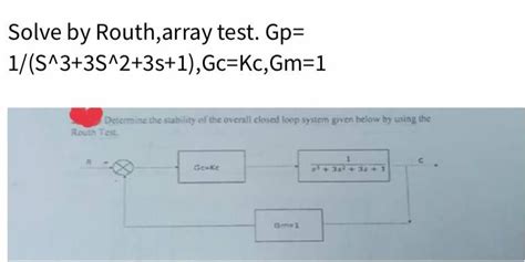 Solved Solve By Routh Array Test Gp Chegg