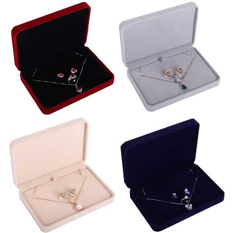 Jual Kotak Set Perhiasan Beludru Set Kotak Kalung Anting Cincin Box