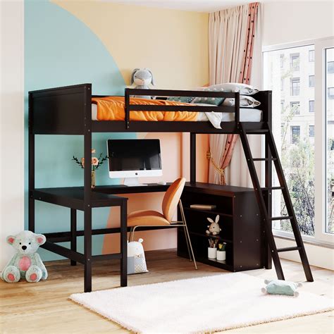 Arcticscorpion Loft Bed With Convertible Ladderfull Size Loft Bed With