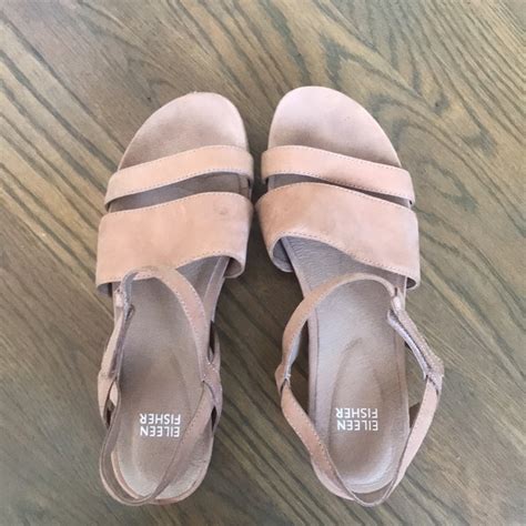 Eileen Fisher Nude Platform Sandals Gem