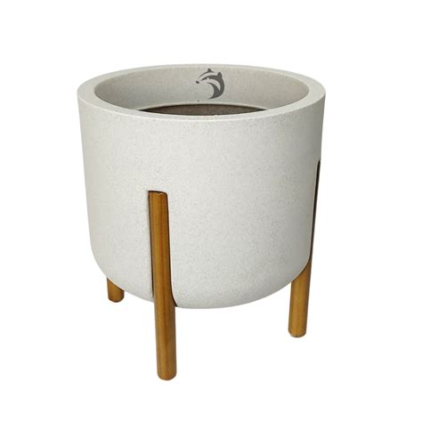 Vaso Cilíndrico Decore Polietileno 36x33x33cm Japi Off white