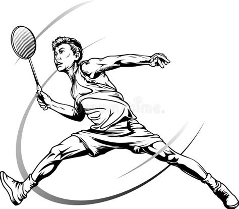 Joueur Masculin De Badminton Illustration De Vecteur Illustration Du