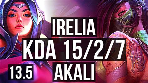 Irelia Vs Akali Mid 15 2 7 Legendary 800 Games Kr Master 13