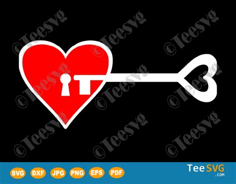 Heart Key Drawing Romantic Valentines Day Svg Teesvg