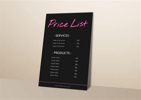 Creative Price List Designs