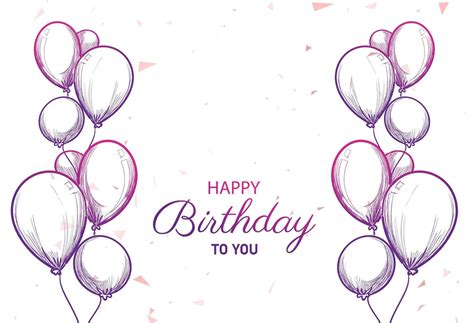 cartão de feliz aniversário com desenho de balões 1311234 Vetor no Vecteezy