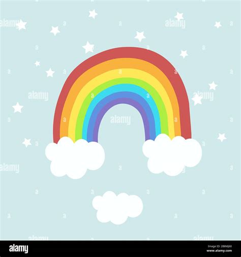 Colorful Rainbow Cartoon Illustration Nursery Decor Stock Vector Image