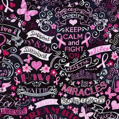 Breast Cancer Fabric Pink Ribbon Fabric Cancer Awareness Fabric