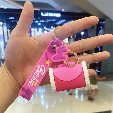 Hot Pink Barbie Zero Wallet Keychain Cute Barbie Pendant Barbie Series
