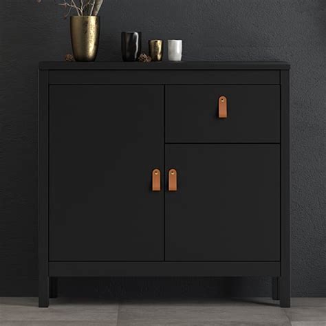 Barcila 2 Doors 1 Drawer Wooden Sideboard In Matt Black | Furniture in ...