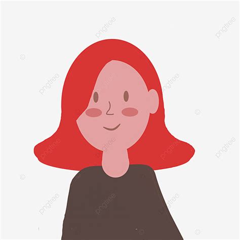 Red Hair Women Flat Art Women Female Png Transparent Clipart Image