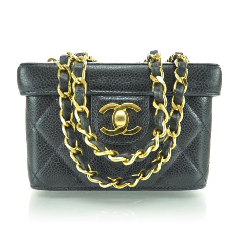 Chanel Caviar Quilted Mini Vanity Bag Navy 29522