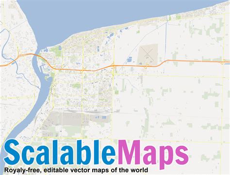 ScalableMaps: Vector map of Sarnia (gmap city map theme)