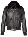 Naked Cowhide G Flight Jacket With Detachable Mouton Collar Flt