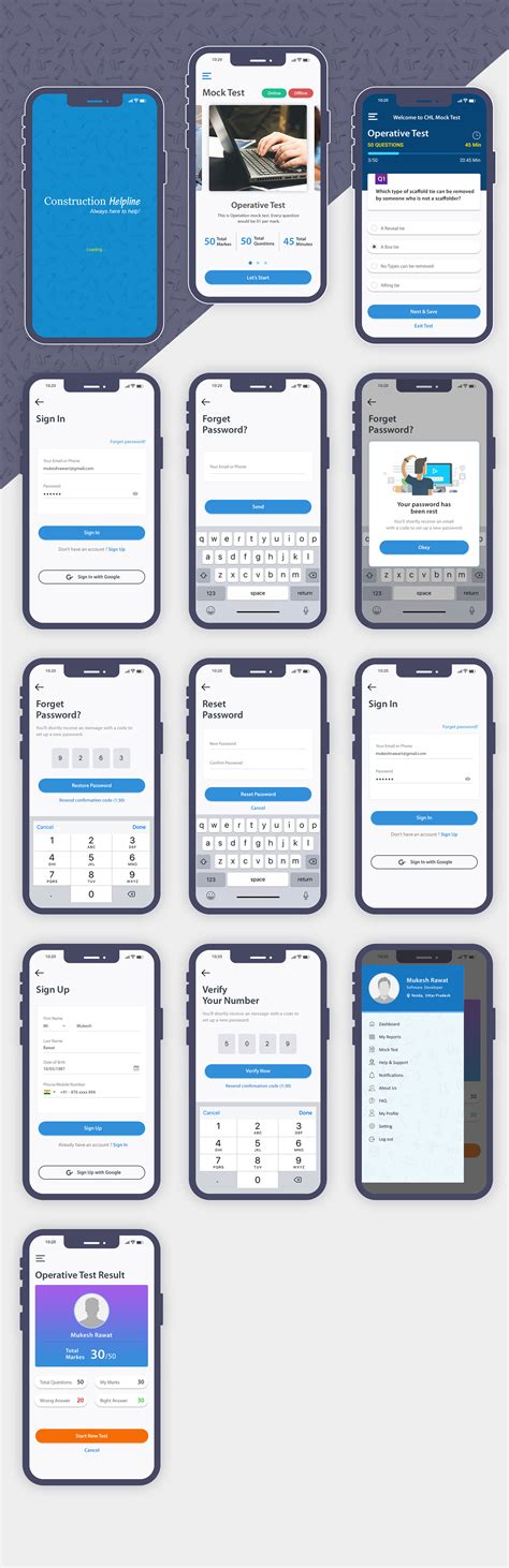 Online Mock Test Mobile App :: Behance