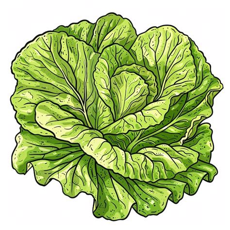 Premium Vector | A drawing of a cabbage with a drawing of a cabbage