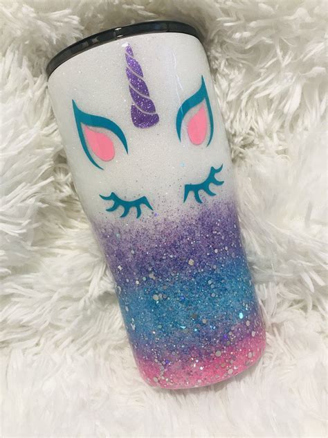 Unicorn Tumbler 2 Tumbler Cups Diy Glitter Tumbler Glitter Tumbler Cups