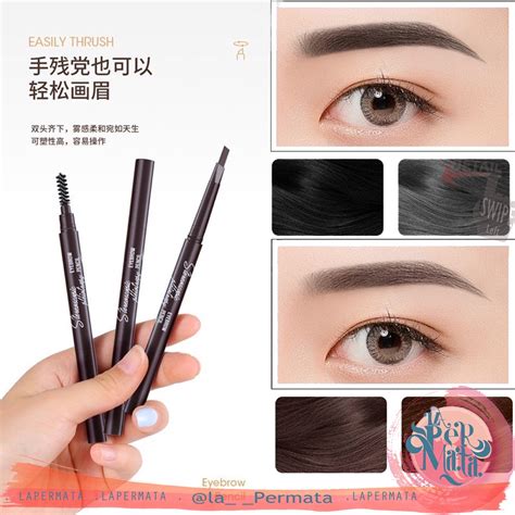 Jual Pensil Alis Anti Air Putar Otomatis Eyebrow Pencil Dengan Sikat