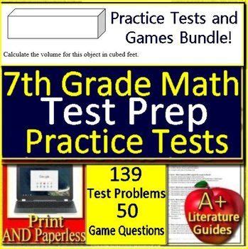 7th Grade Test Prep Math SELF-GRADING GOOGLE FORMS, Games, & Task Cards ...