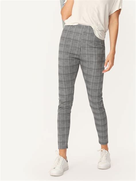 SHEIN Glen Plaid Leggings Glen Plaid Bottom Clothes Plaid