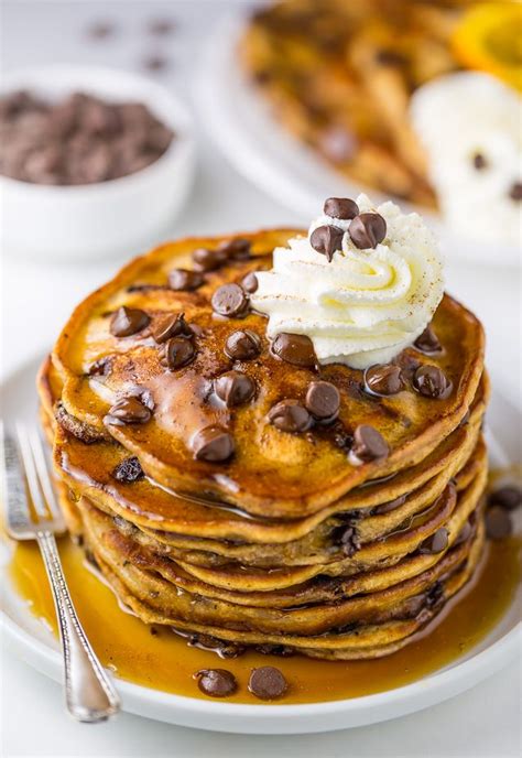 Light And Fluffy Chocolate Chip Pancakes Baker By Nature Recipe