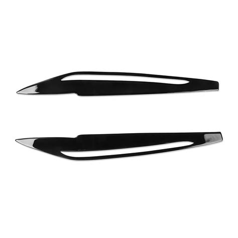 KERISTE Piano Black Headlight Eyelid Cover Eyebrows Trim For Bmw F15