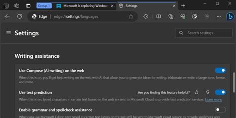 Microsoft Uji Coba Fitur Ai Writing Di Browser Edge