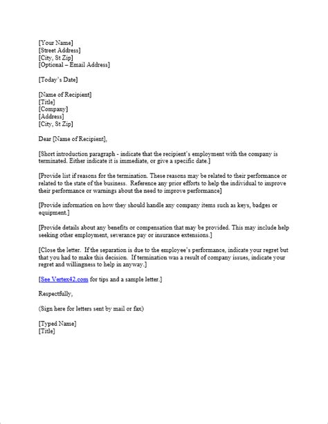 Employee Termination Letter Template Free ~ Resume Letter