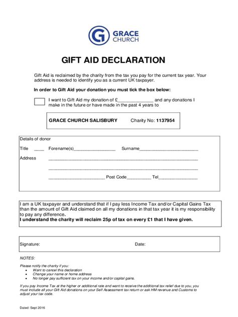 Fillable Online Charities And Casc Gift Aid Declaration Forms For A