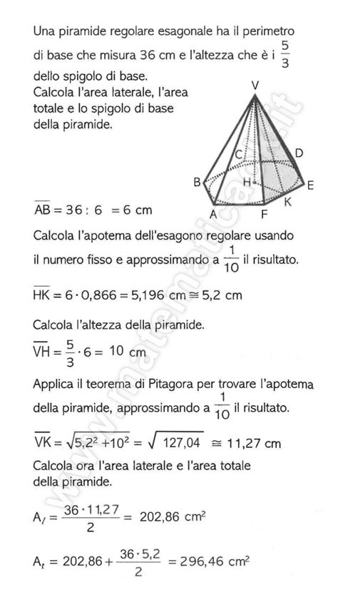 Esercizio Piramide Retta A Base Esagonale Atematica K