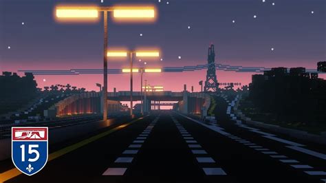 North River City Highway Trip In Minecraft At Night Youtube