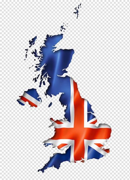 Premium PSD | British flag map