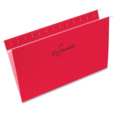 Continental Legal Size Red Hanging File Folders 25box