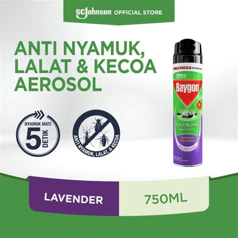 Jual Baygon Aerosol Silky Lavender 750ml Shopee Indonesia