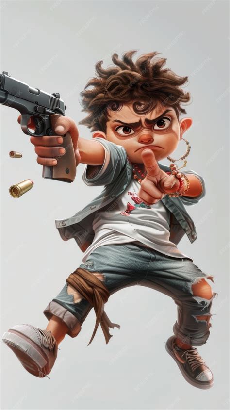 Premium Photo | A poster of a cartoon character pointing a gun