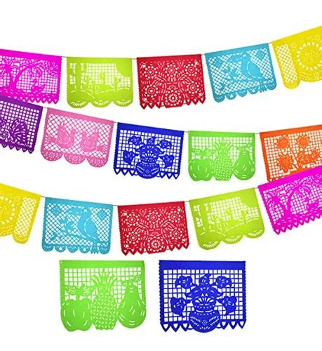 Pack De 5 Banderines Mexicanos Papel Picado Fiesta De Cinc Envío Gratis