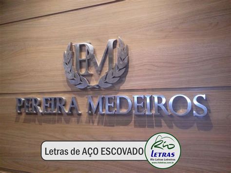 Letras Aco Escovado Pereira Medeiros Letras De A O Placas