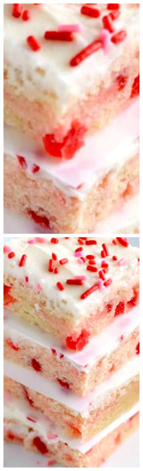 Maraschino Cherry Sugar Cookie Bars With Cream Cheese Frosting ~ Sugar Cookie Bars Loaded With