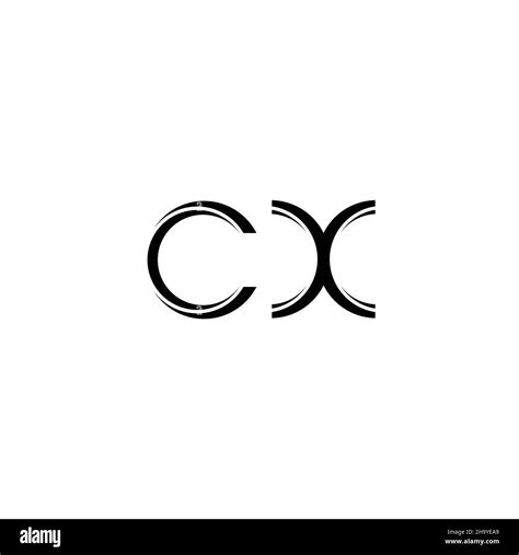 Cx Logo Monogram With Slice Rounded Modern Design Template Isolated On