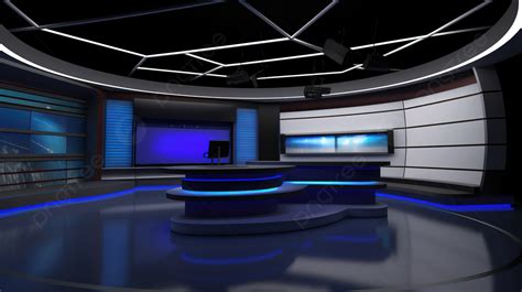 Illustrated 3d Virtual Studio For News Broadcasting Background, News ...