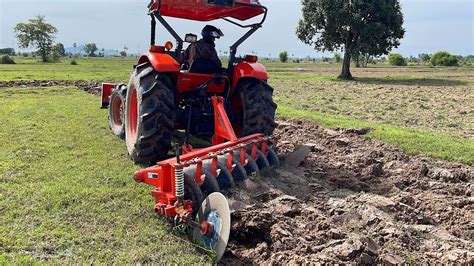 Tractor Kubota M Su Plowed Field Sand Tractor Khmer Farmer Youtube