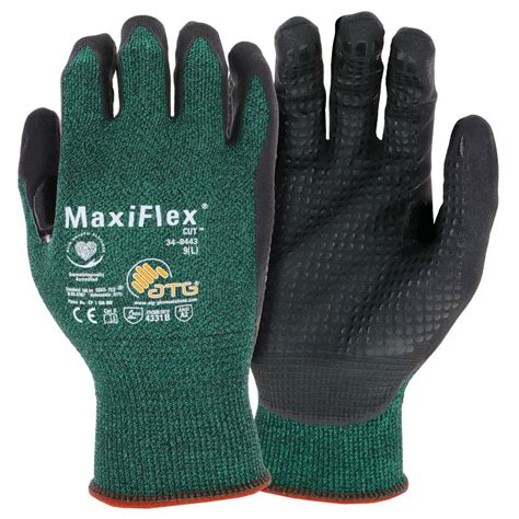 Atg Maxiflex Cut Men S Large Green Ansi Abrasion Resistant Nitrile