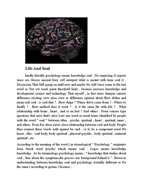 Life and Soul Psychology | PDF | Soul | Knowledge