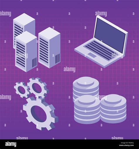 Set of data center icons Stock Vector Image & Art - Alamy