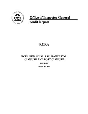 Fillable Online Epa Rcra Rcra Financial Assurance For Closure And