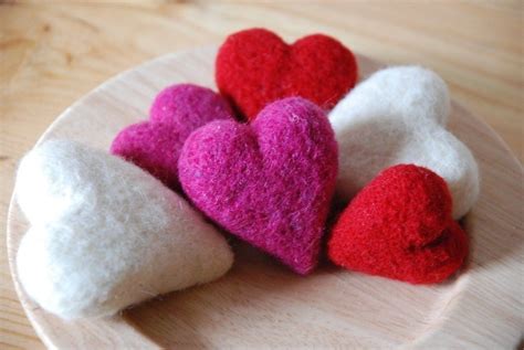 Love Hearts Needle Felting Felt Hearts Valentines