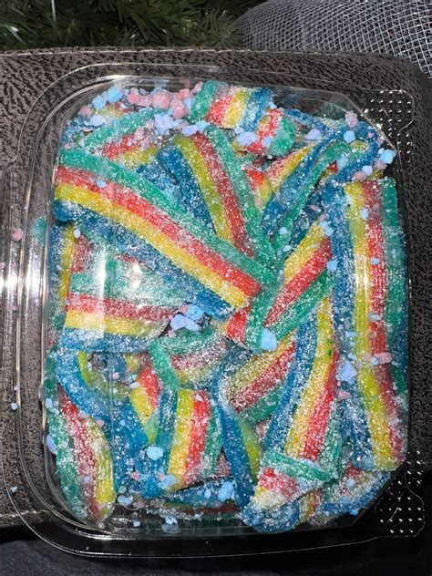 Sour Cotton Candy Rainbow Strips 8oz - Etsy