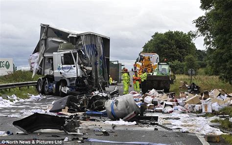 Lorry Driver Killed In A1 Horror Smash As Three Hgvs Collide On A Dual