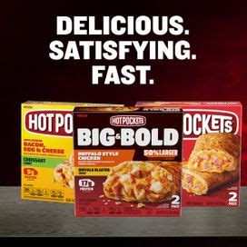 Hot Pockets Big Bold Double Pepperoni Pizza Herb Blasted Crust Frozen Snacks Oz