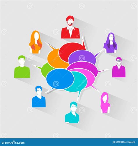 People Group Chat Social Network Communication Stock Vector